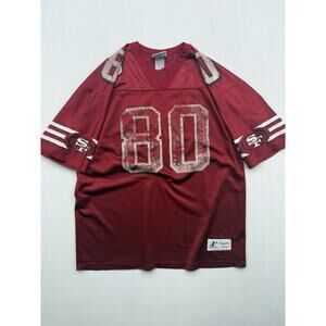 VTG NFL San Francisco 49ers #80 Jerry Rice Starter Home SZ L Jersey (Flaws)